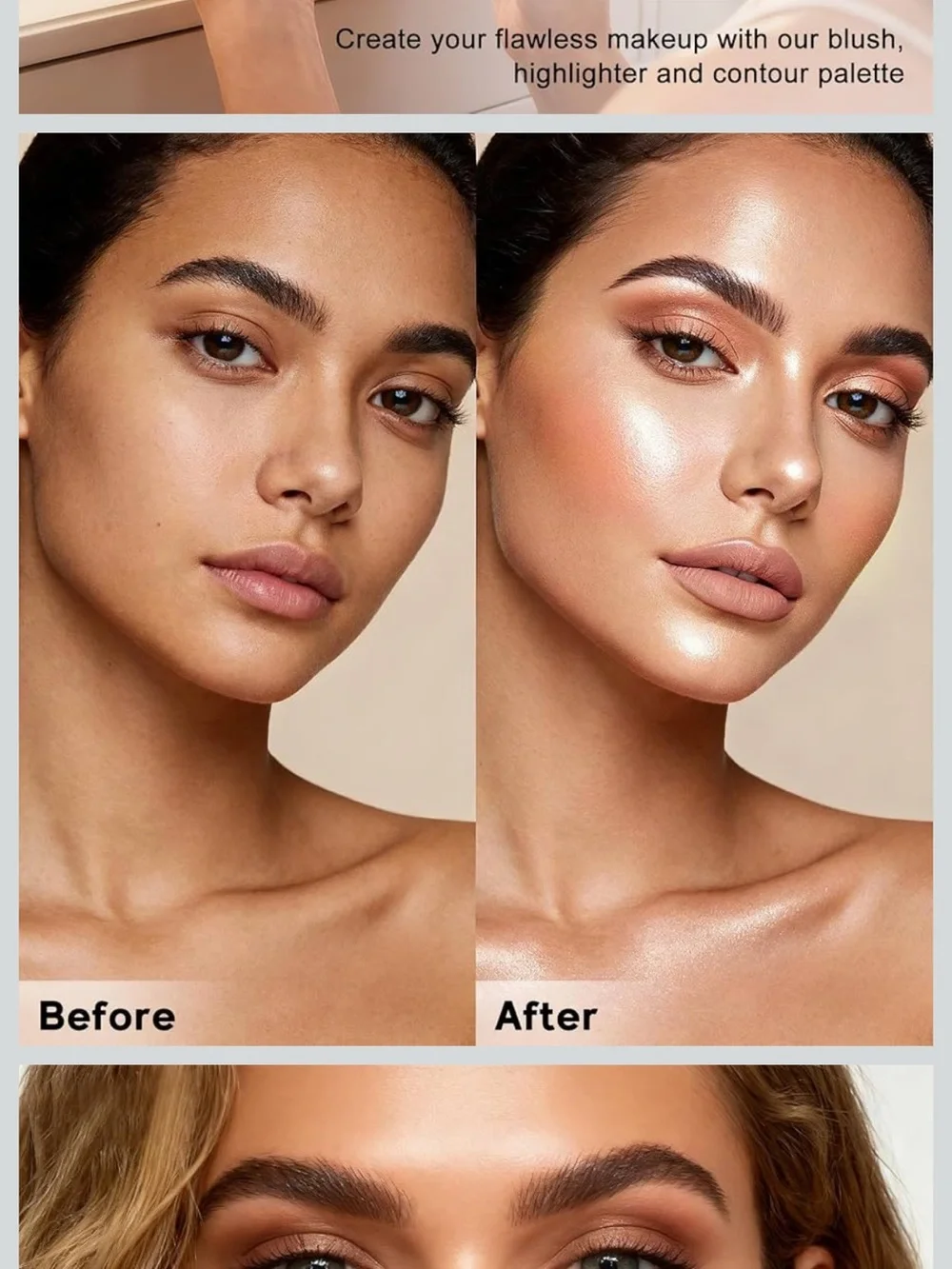 3-in-1 Contour Palette - Blush Bronzer Highlighter Makeup Palette Makeup Kit New